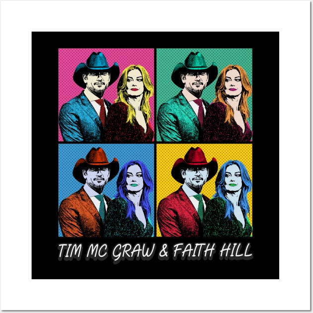 Tim McGraw & Faith Hill 80s Pop Art Style Wall Art by ArtGaul